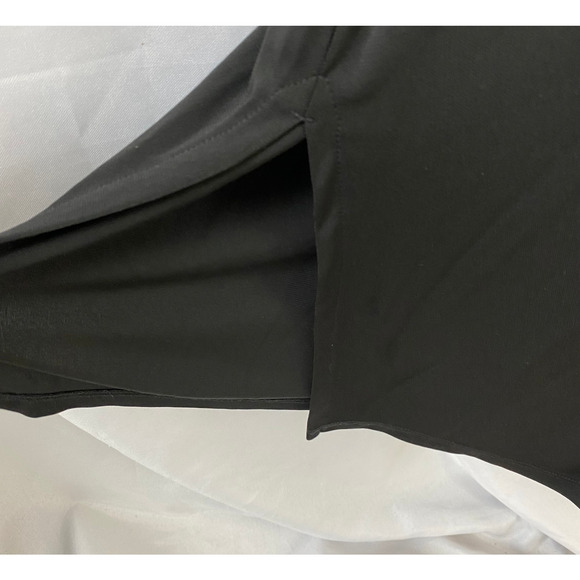 INC International Concepts Maxi Shirt Dress Women L Black Ruched Stretch Knit - Picture 4 of 10